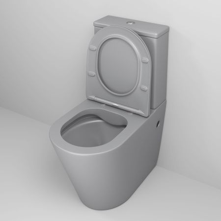 Унитаз напольный с бачком Grossman Color GR-4480GLMS светло-серый с сиденьем микролифт безободковый каскадный смыв