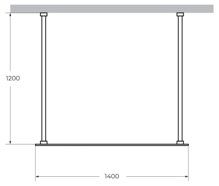 Душевая перегородка Cezares LIBERTA LIBERTA-L-2-140-120-C-Cr 140х195 стекло прозрачное профиль хром глянцевый