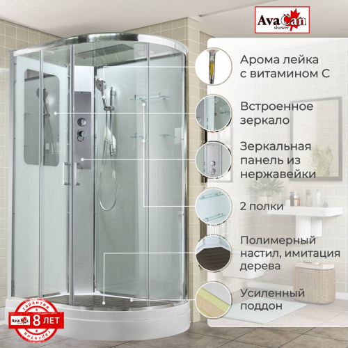 Душевая кабина AvaCan A A2812L 120х80 асимметричная с крышей ориентация левая - фото 2 Душевая кабина AvaCan A A2812L 120х80 асимметричная с крышей ориентация левая - фото 2