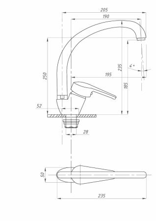Смеситель для кухни FAUZT FZs-863-131 на мойку хром