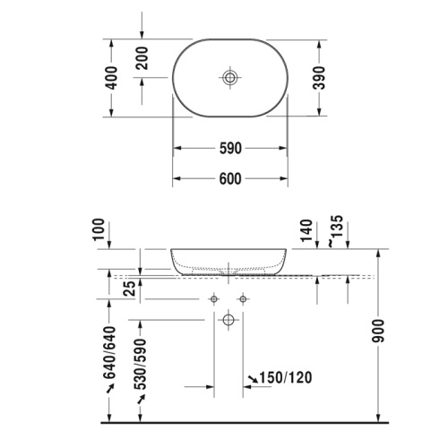 Раковина Duravit Luv 60 см 379600000 накладная цвет белый - фото 2