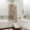 Душевая шторка на ванну Maybah Glass MGV-68-2у 60х140 стекло тонированное профиль бронза ориентация универсальная