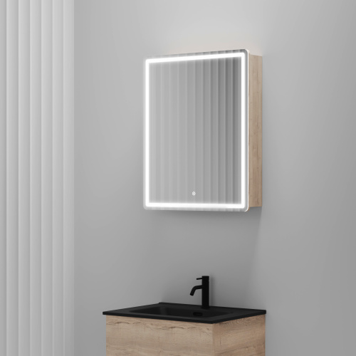 Зеркало-шкаф Sancos Mirror MI60EG 59х15х74 настенный цвет дуб галифакс натуральный - фото 2 Зеркало-шкаф Sancos Mirror MI60EG 59х15х74 настенный цвет дуб галифакс натуральный - фото 2