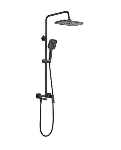 Душевая стойка Shevanik S9636H настенная цвет черный - фото 2