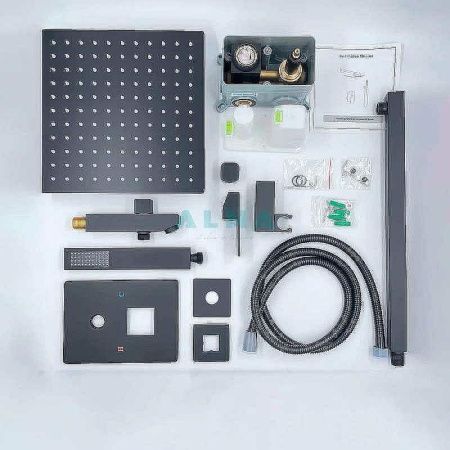 Душевая система ALMAes Teivaz TVZ-1805 встраиваемая в стену цвет черный