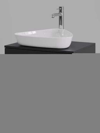 Тумба с раковиной Orange Line Li-60TubMDF+B07-500W 60х50 подвесная цвет черный