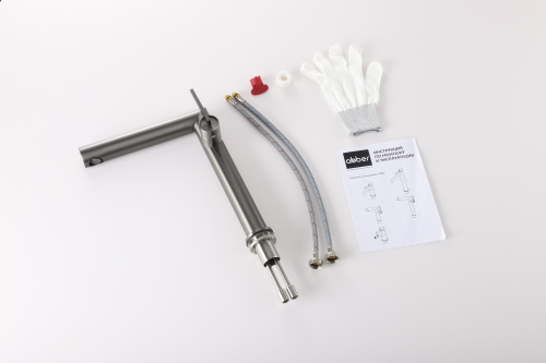 Смеситель Abber Perfekte 316 AF8A11BGG-L на раковину оружейная сталь брашированная - фото 2