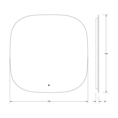 Зеркало с подсветкой Defesto OPTI DF 2850R 70х70 подвесное