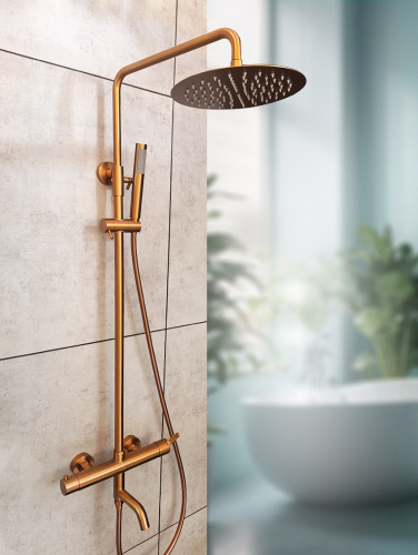 Душевая стойка AltroBagno Unione AltroBagnoUnione030211BC настенная цвет медь матовая - фото 3 Душевая стойка AltroBagno Unione AltroBagnoUnione030211BC настенная цвет медь матовая - фото 3
