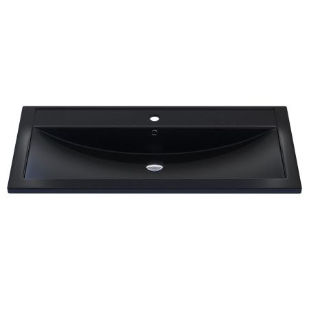 Раковина из искусственного камня Uperwood Foster Quartz 291030046 100х50 полувстраиваемая цвет черный