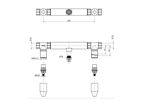 Внутренняя часть для встроенного смесителя Fima Carlo Frattini F3400W - фото 2