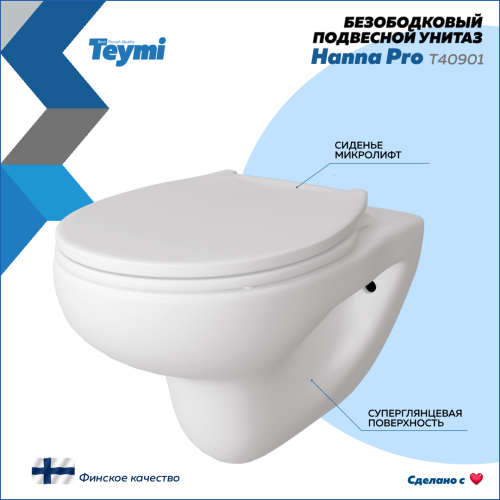 Унитаз Teymi Hanna Pro T40901 подвесной - фото 2