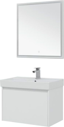 Комплект мебели: тумба с раковиной + зеркало Aquanet Nova Lite 00242296 75,7х46х136,5 напольный/подвесной - фото 5