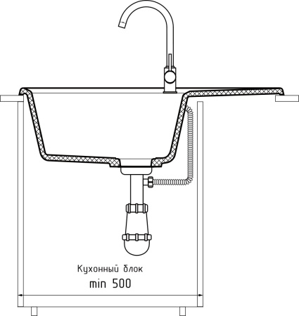 Кухонная мойка Granfest Unique U-740L песочный 74х50 цвет бежевый поверхность матовая