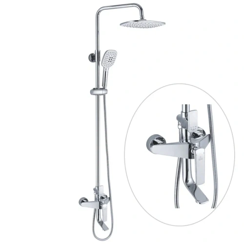 Душевая стойка Rose R1336 настенная цвет белый/хром - фото 2