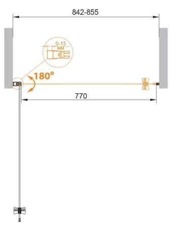 Душевая дверь Cezares ECO ECO-O-B-1-85-P-Cr 85х190 стекло рифленое профиль хром