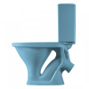 Унитаз-компакт напольный с бачком Santeri Вест 1P2018S0600BF голубой с сиденьем каскадный смыв
