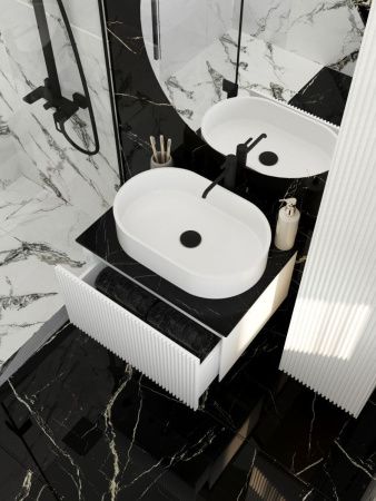 Тумба со столешницей La Fenice TERRA NFNC-01-TER-B-60-3-GB 60х50 подвесная цвет белый