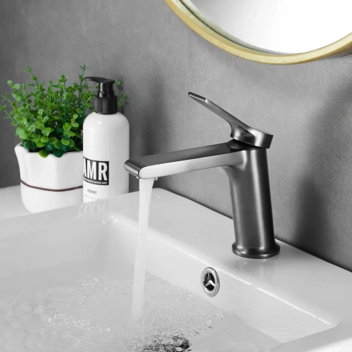 Смеситель Shevanik S8301T на раковину оружейная сталь - фото 4