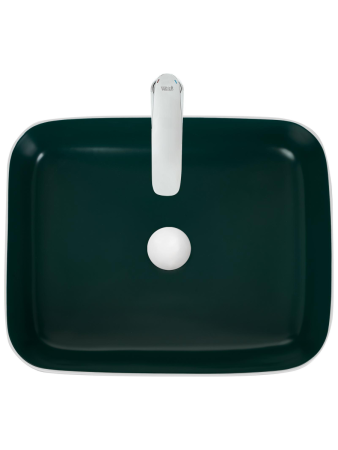 Раковина из сантехнического фаянса WeltWasser WW SK 10000005602 40 см накладная цвет белый/зеленый без отверстий под смеситель