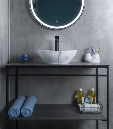 Раковина керамическая Gid Lago 54473 40х30 накладная цвет многоцветный без отверстий под смеситель