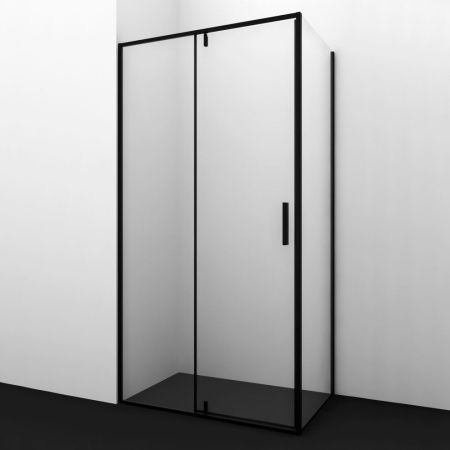 Душевой уголок Wasserkraft 74P18 100х90 стекло прозрачное профиль черный без поддона