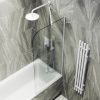 Душевая шторка на ванну Maybah Glass MGV-143-1у 65х140 стекло тонированное профиль белый ориентация универсальная