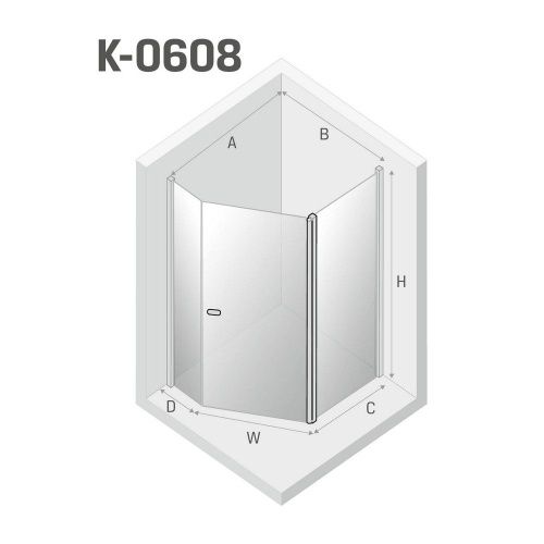 Душевой уголок New Trendy NEW SOLEO Chrome K-0608 100х80 стекло прозрачное профиль хром без поддона - фото 3