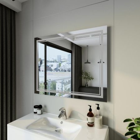 Зеркало с подсветкой Бриклаер Эстель 4627125414312 100х80 подвесное