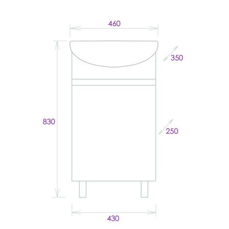 Тумба под раковину Onika Милтон 104510 40х30 напольная цвет белый