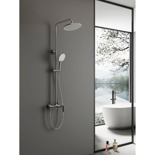 Душевая стойка Splenka S41.24 настенная цвет хром - фото 4