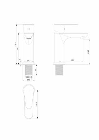 Смеситель Wonzon & Woghand Alfa WW-A40202-MB на раковину черный