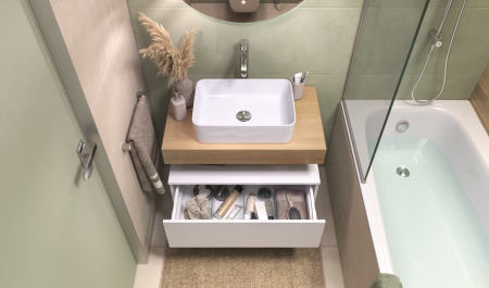 Столешница Velvex UNIT st.UNI.80-67 80х50 подвесная цвет коричневый