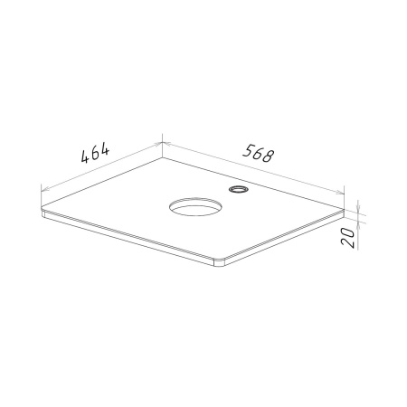 Столешница LeMark Miano LM06M60S 57х46 накладная