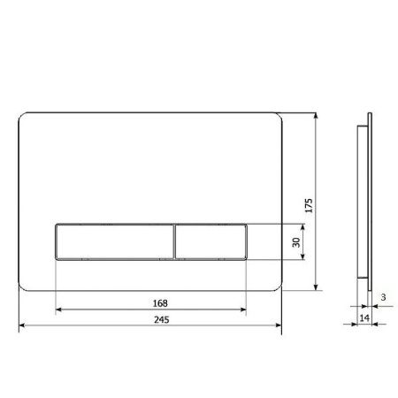 Клавиша смыва механическая KK POL Vitrum Metal SLim 350/PSM/008-00-00 цвет бежевый