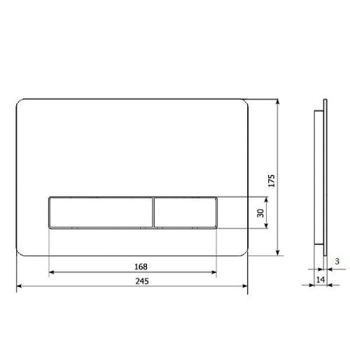 Клавиша смыва механическая KK POL Vitrum Metal SLim 350/PSM/005-00-00 цвет нержавеющая сталь - фото 2