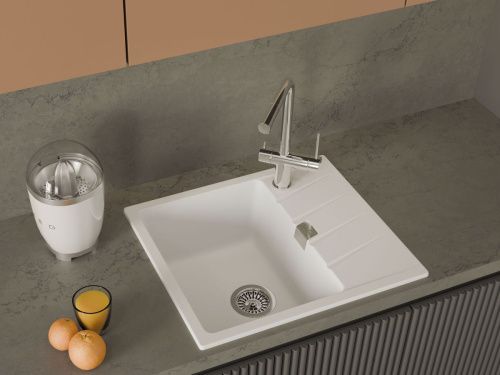 Кухонная мойка Rivelato RAUM RM-58 brina 58х50 цвет белый - фото 5