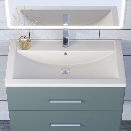 Раковина из искусственного камня Uperwood Foster Quartz 291030036 80х50 полувстраиваемая цвет белый