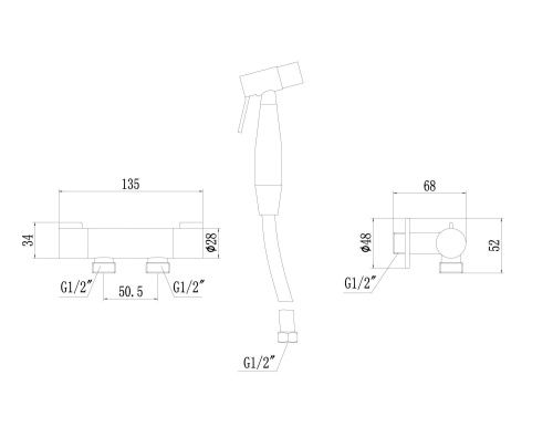 Гигиенический душ со смесителем Fmark FS-FXQ01Q графит - фото 3