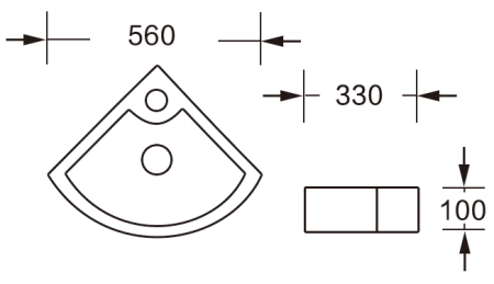 Раковина из сантехнического фарфора Milleau PERL MU7076B-GW 60х30 подвесная цвет белый 1 отверстие под смеситель