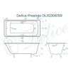 Ванна чугунная Delice Prestige DLR230615R 170х80 пристенная прямоугольная без ножек с отверстиями под ручки