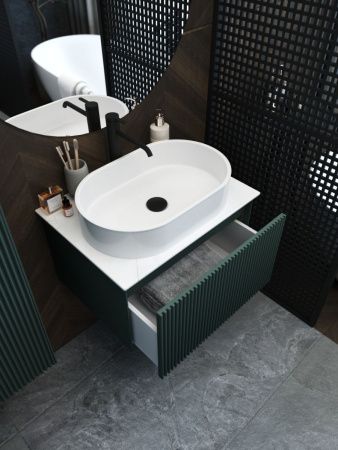 Тумба со столешницей La Fenice TERRA NFNC-01-TER-G-60-3-GG 60х50 подвесная цвет синий/серый