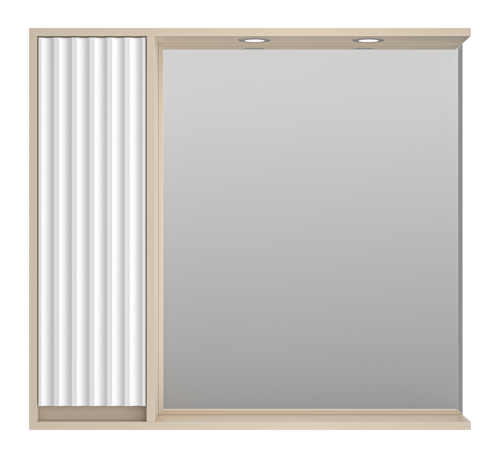 Зеркало-шкаф Brevita Balaton BAL-04090-03-01Л 88х14х80 подвесной цвет белый/бежевый - фото 2 Зеркало-шкаф Brevita Balaton BAL-04090-03-01Л 88х14х80 подвесной цвет белый/бежевый - фото 2