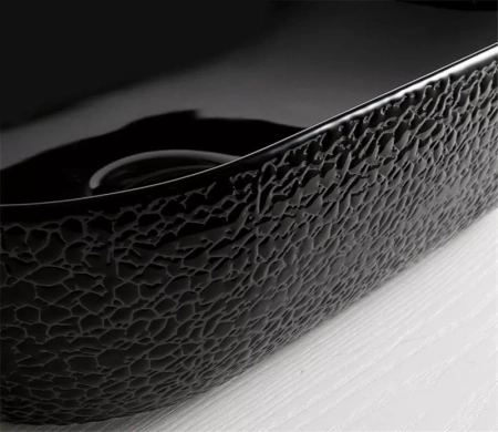 Раковина керамическая Gid 53303 50х40 накладная цвет черный без отверстий под смеситель