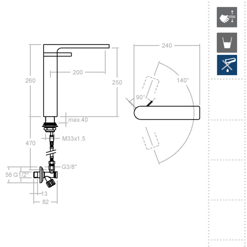 Смеситель Ramonsoler AROLA 2610NM на столешницу черный матовый - фото 2