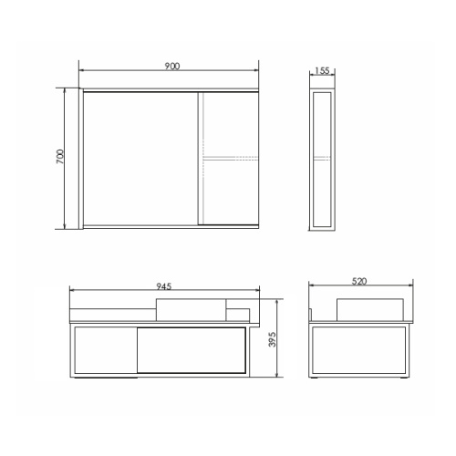 Тумба с раковиной Comforty 00-00006558CF 94,5x52x39,5 - фото 2