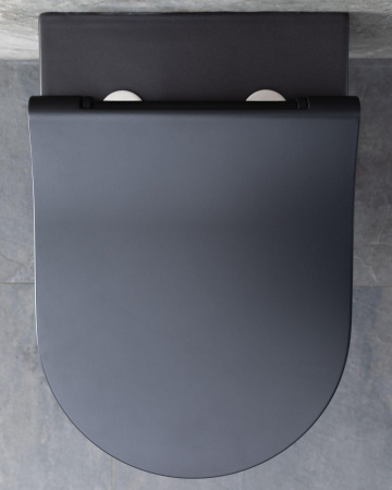 Чаша унитаза подвесная Allen Brau Priority 4.31001.31 цвет черный матовый без сиденья безободковая каскадный смыв