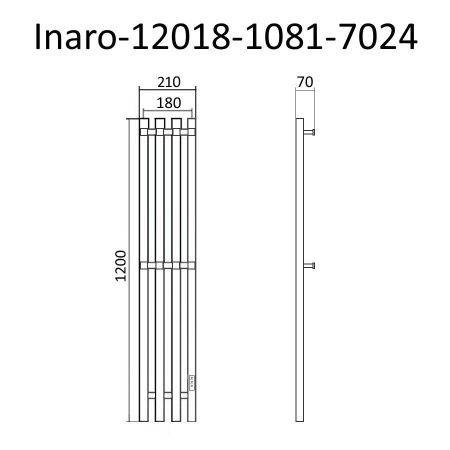Полотенцесушитель Маргроид Inaro профильный Inaro-12018-1081-7024 21х120 электрический графитовый серый