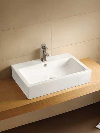 Раковина из сантехнического фаянса WeltWasser WW SK 10000003922 40 см накладная цвет белый 1 отверстие под смеситель