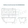 Ванна чугунная Delice Continental DLR230613-AS 170х70 пристенная прямоугольная без ножек с антискользящим покрытием